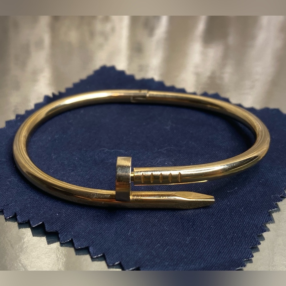 Gold Nail Bangle Bracelet